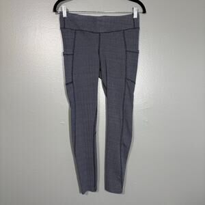 Pact Blue Herringbone Organic Cotton Leggings - Women's Size Medium - Activewear